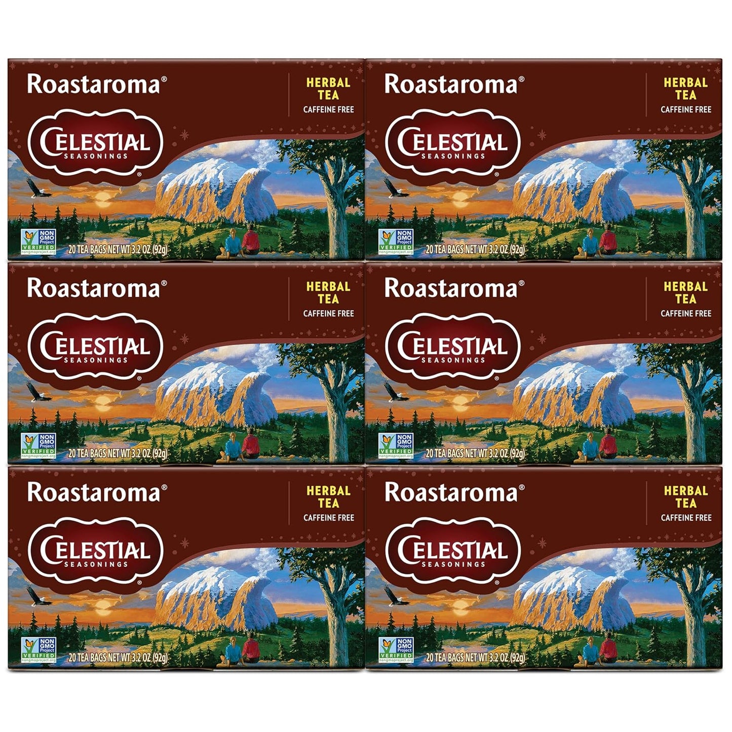 Celestial Seasonings Country Peach Passion Herbal Tea, 20 Tea Bags Box, Pack of 6