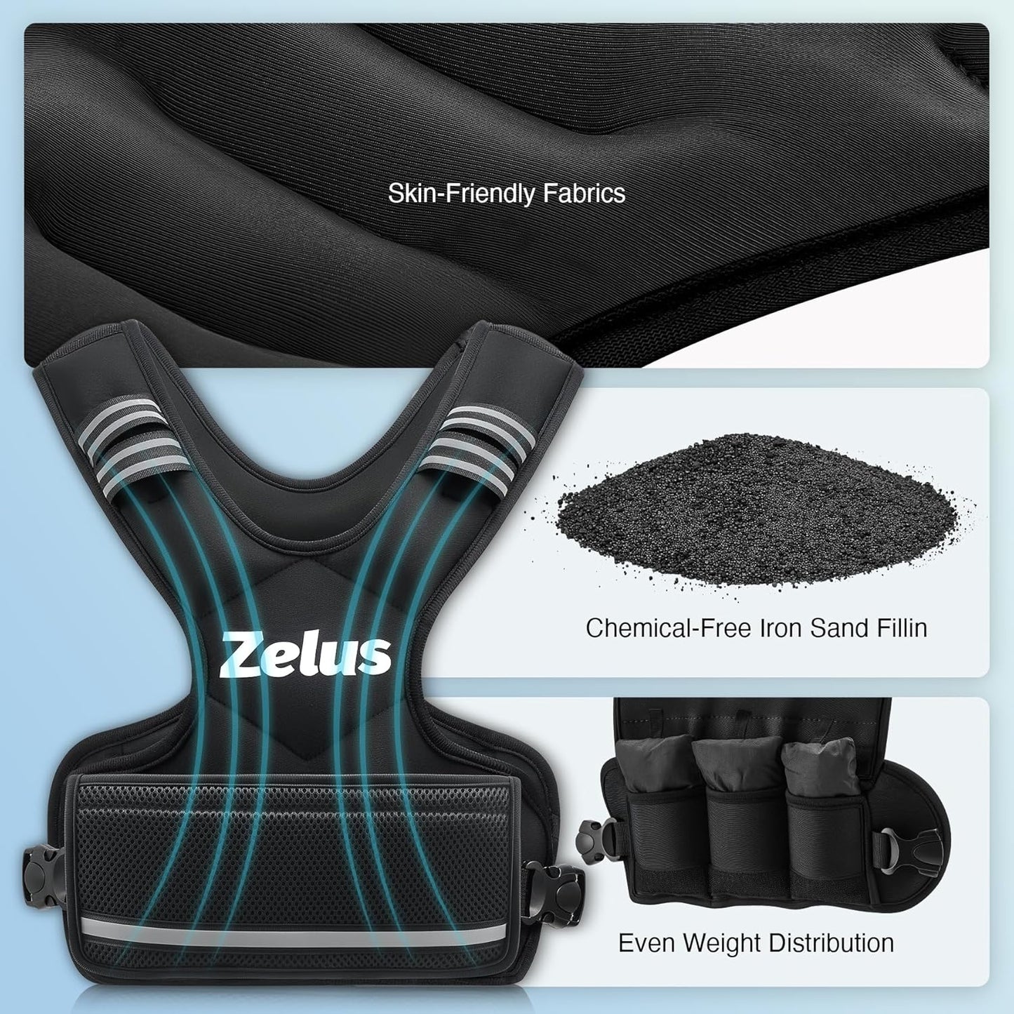 Zelus Adjustable Weighted Vest for Men & Women - 4-10lb/11-20lb/20-32lb Workout Vest