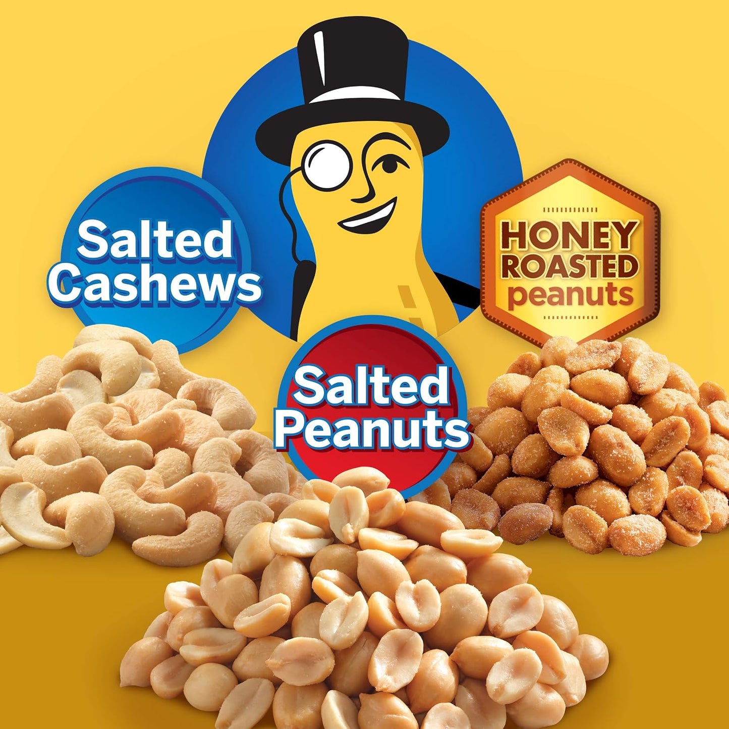 PLANTERS Variety Pack with Salted Cashews, Peanuts, and Honey Roasted Peanuts, 36 Count