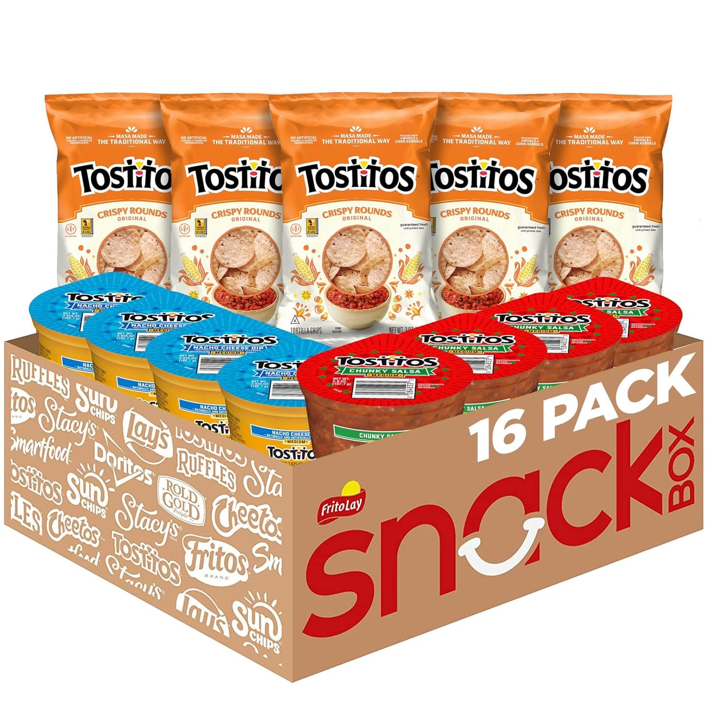 Tostitos Tortilla Chips and Dip Pack, 3 Oz Crispy Rounds and 3.8 Oz Medium Dip