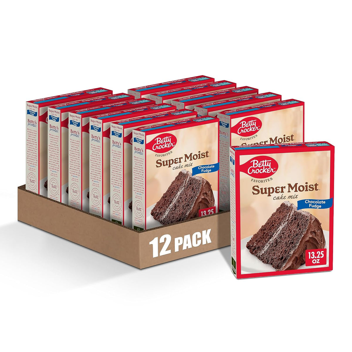 Betty Crocker Favorites Super Moist, Chocolate Fudge, Cake Mix, 13.25 oz (Pack of 12)