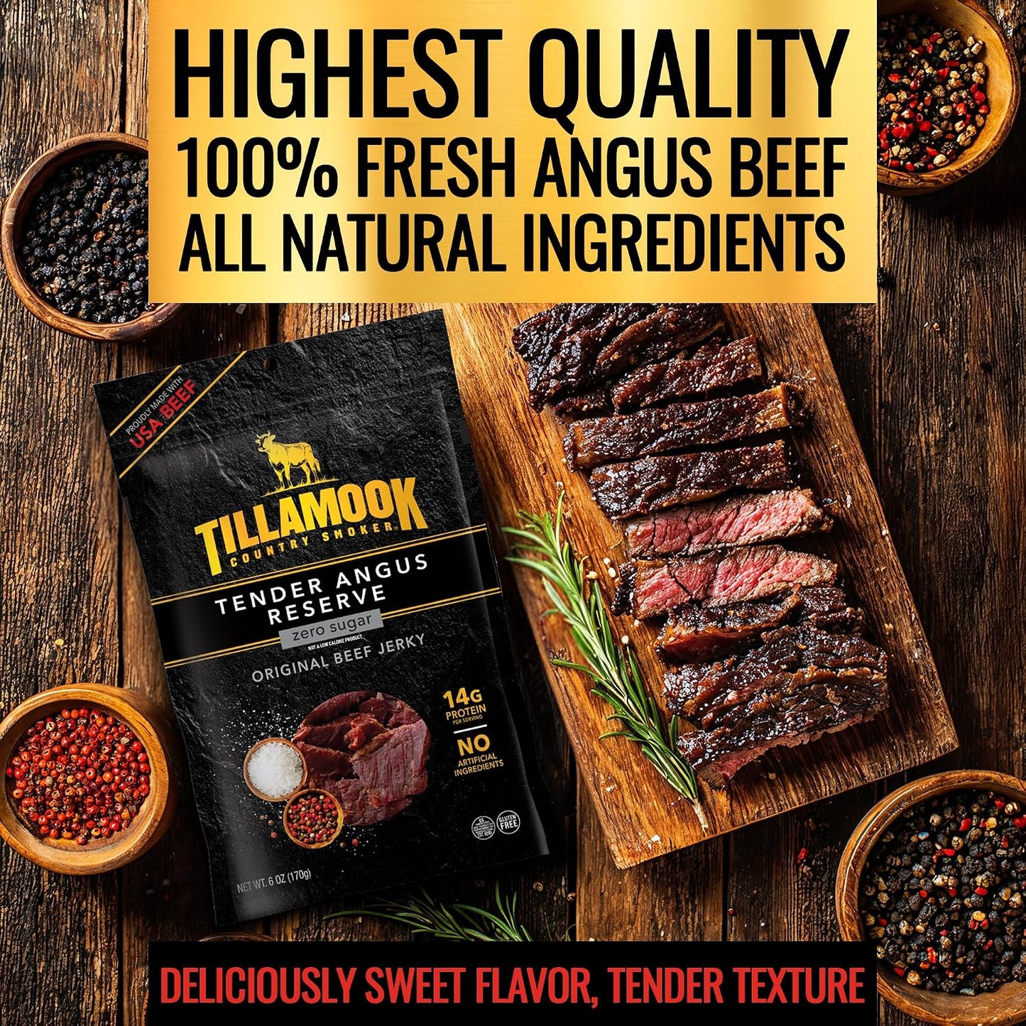 Tillamook Country Smoker Tender Angus Reserve Original Beef Jerky 6 oz
