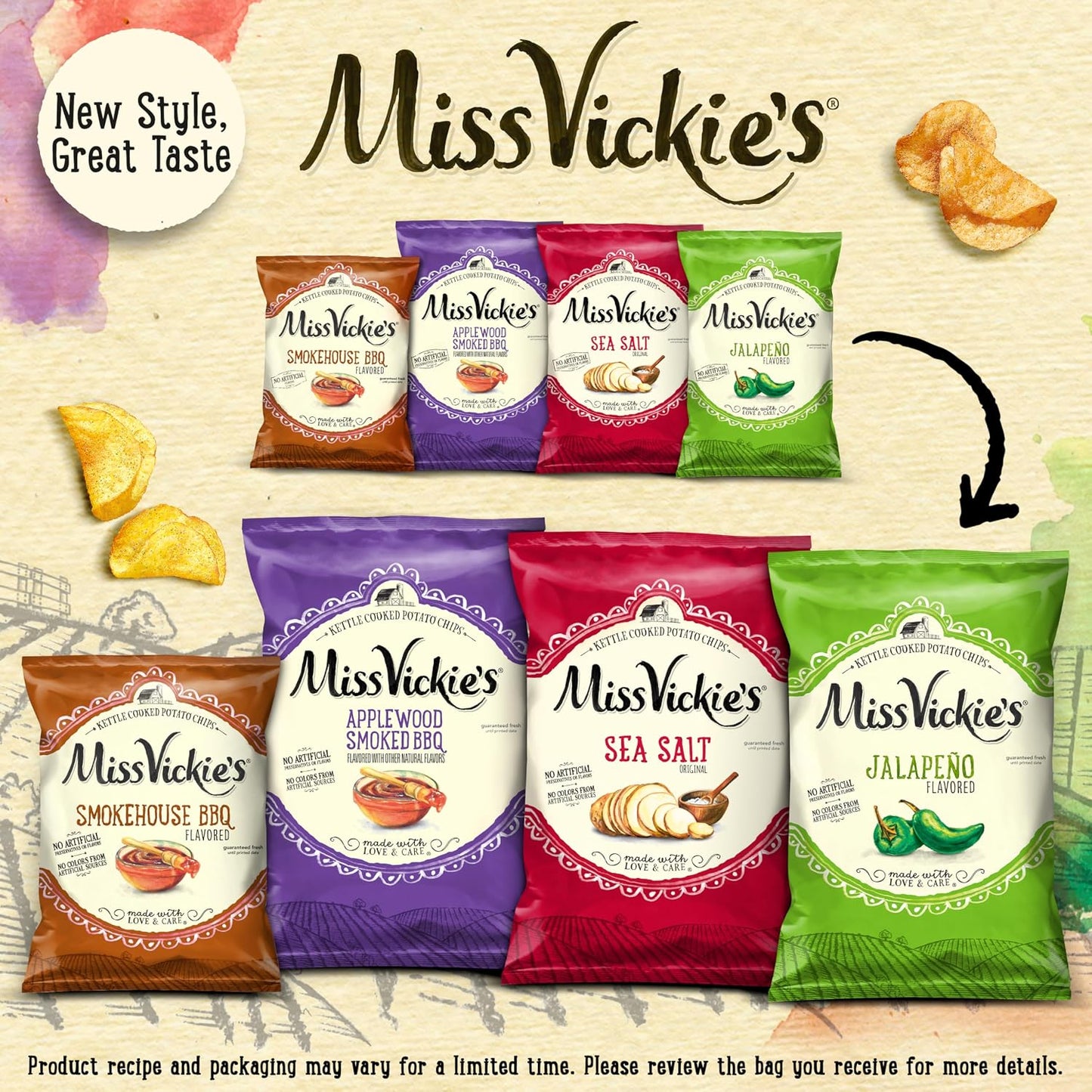 Miss Vickie's Kettle Cooked Potato Chips Variety Pack 28 Count