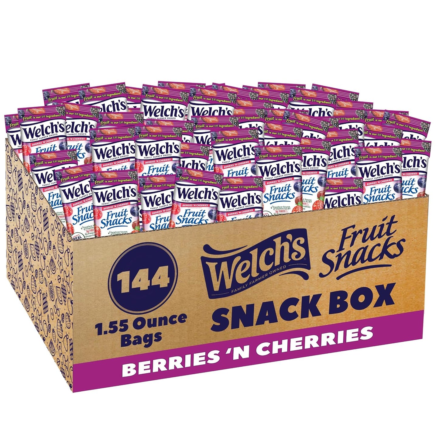 Welch's Fruit Snacks, Mixed Fruit, 40-count, 0.8 oz individual bags