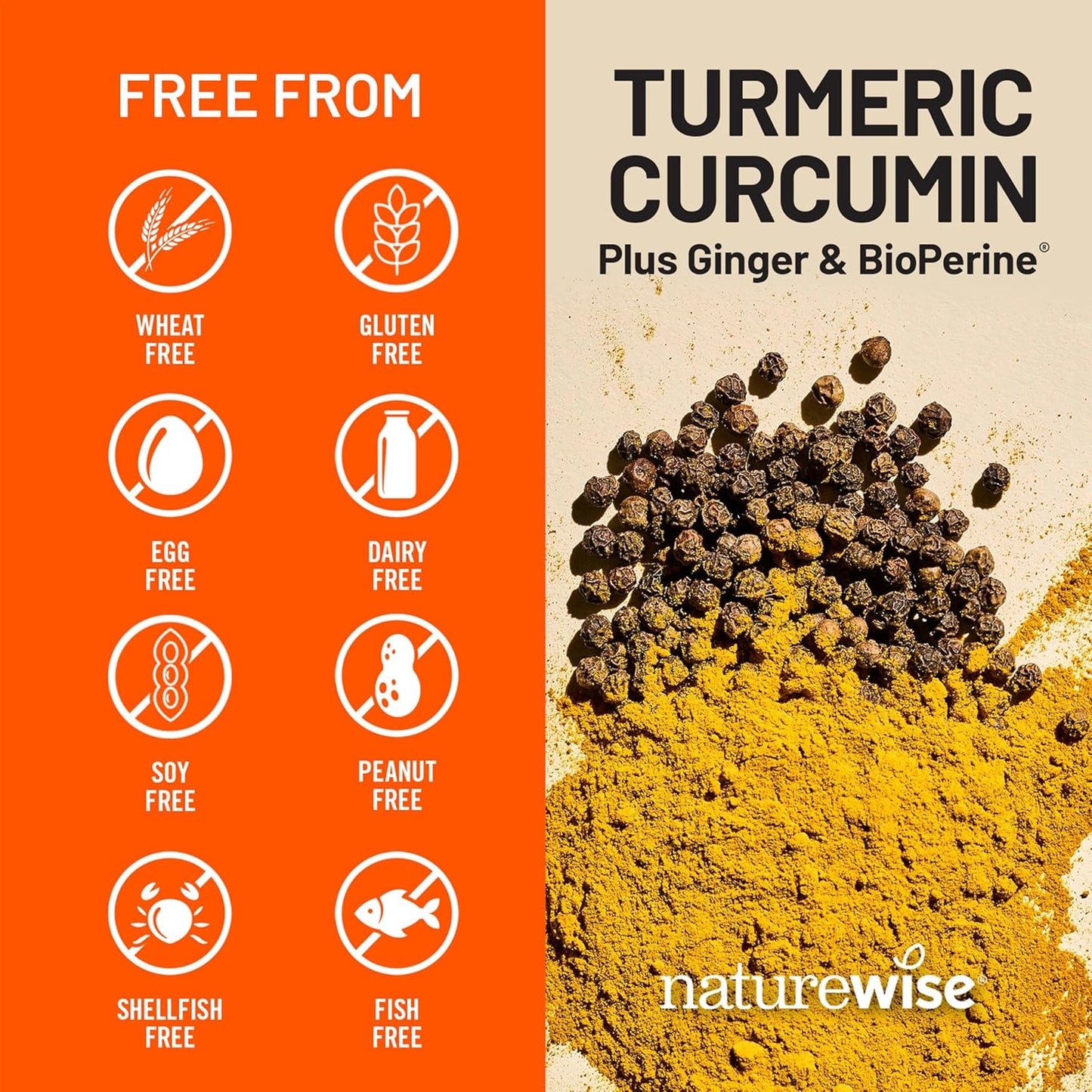 NatureWise Curcumin Turmeric 2250mg - Advanced Absorption from 95% Curcuminoids & BioPerine Black Pepper Extract - Daily Joint and Immune Health Support - Vegan, 180 Count[60-Day Supply]