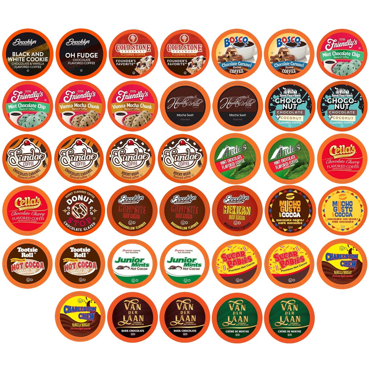 Variety Pack of 40 High Caffeine Coffee Pods for Keurig K Cup Brewers