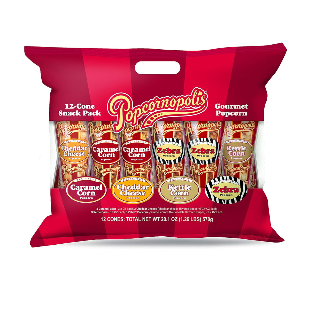 Popcorn Variety Pack with 12 Mini Cones