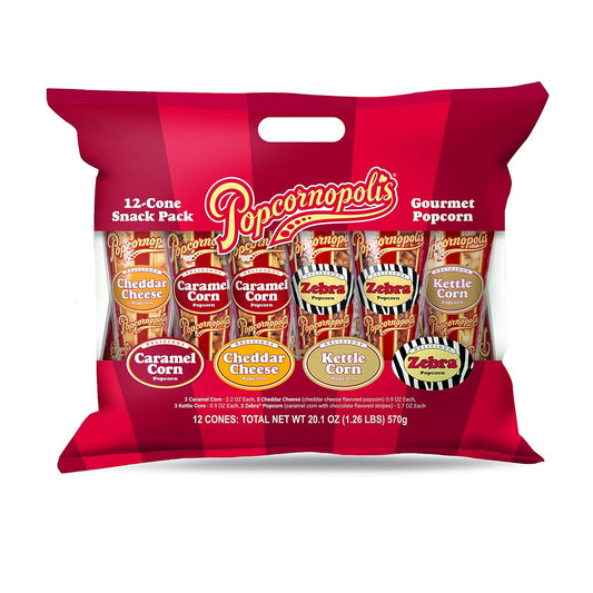 Popcorn Variety Pack with 12 Mini Cones