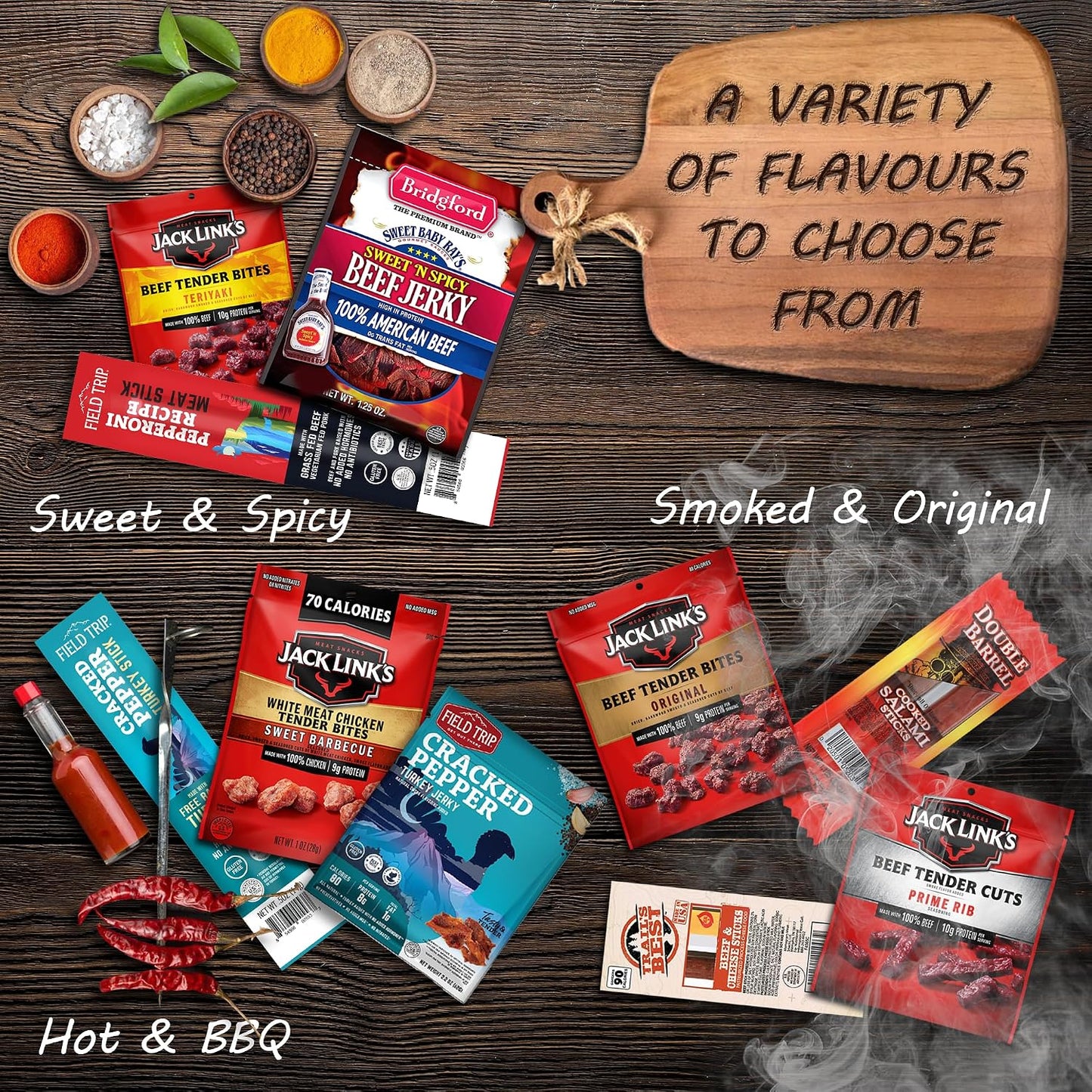 Beef Jerky Gift Baskets for Men with Meat and Cheese Variety Pack