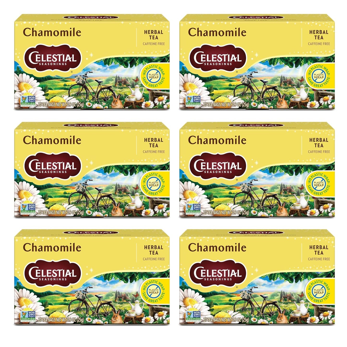 Celestial Seasonings Country Peach Passion Herbal Tea, 20 Tea Bags Box, Pack of 6