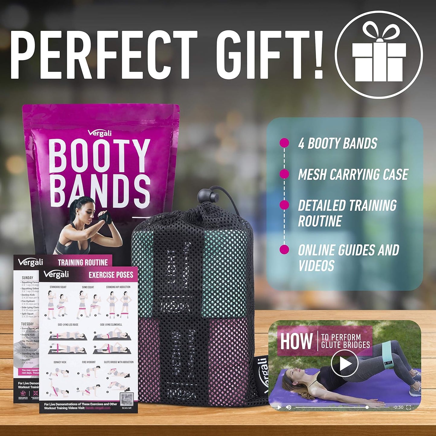 Resistance Bands for Working Out with 4 Booty Bands Set