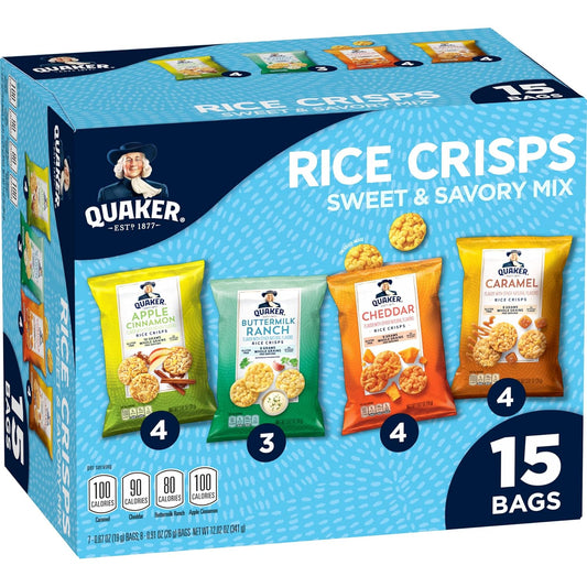 Quaker Rice Crisps 4 Flavor Variety Mix 15 Count