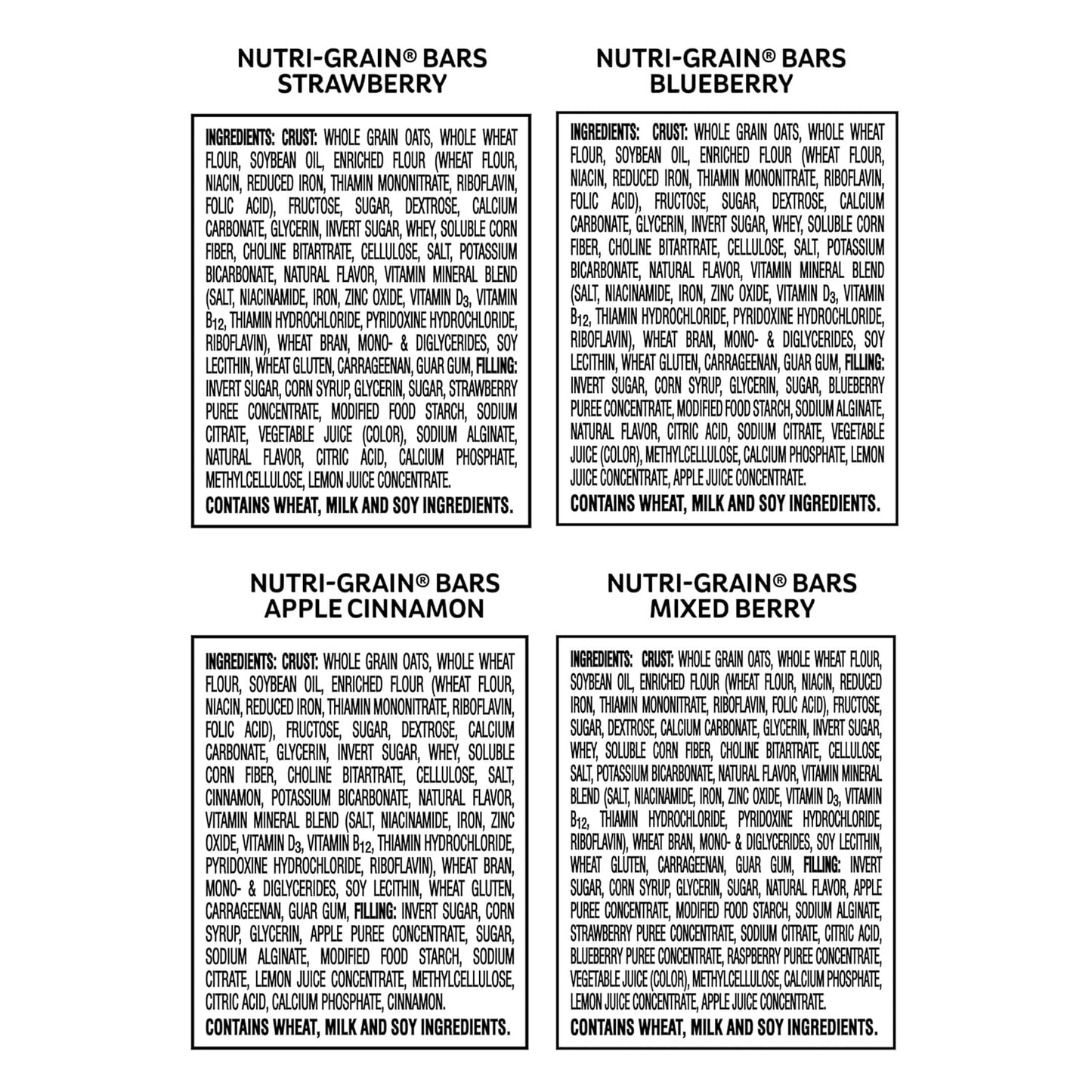 Nutri-Grain Soft Baked Breakfast Bars Variety Pack Whole Grain
