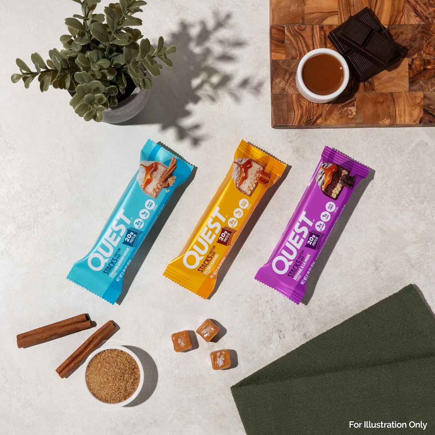 Quest Nutrition Stacks Protein Bars, Cinnamon Brown Sugar, 12 Count