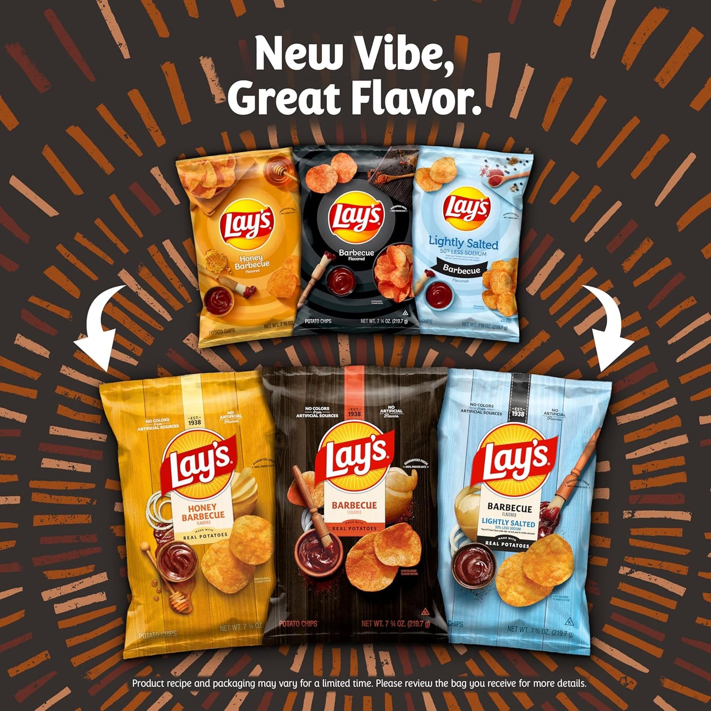 Lay's Potato Chips Variety Pack, 21 Pack, 1 oz Bags, Packaging and May Vary