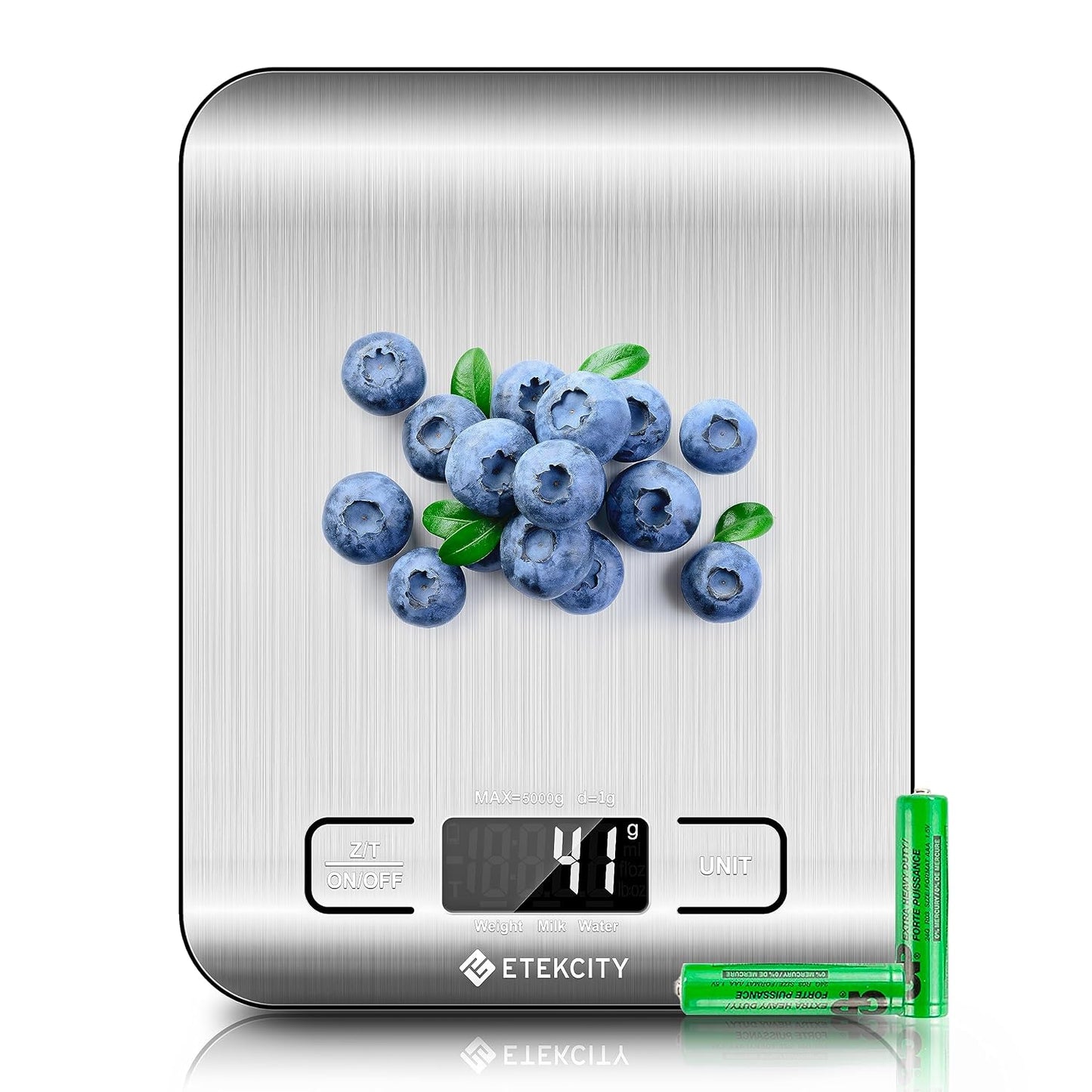 Etekcity Food Kitchen Scale, Digital Grams and Ounces, 11lb | Tare function, ideal for baking, weight loss, keto, meal prep, packages, liquids and jewelry, 304 Stainless Steel