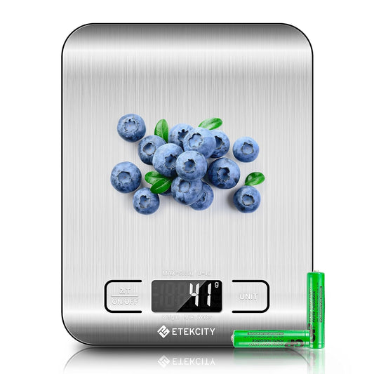 Etekcity Food Kitchen Scale, Digital Grams and Ounces, 11lb | Tare function, ideal for baking, weight loss, keto, meal prep, packages, liquids and jewelry, 304 Stainless Steel