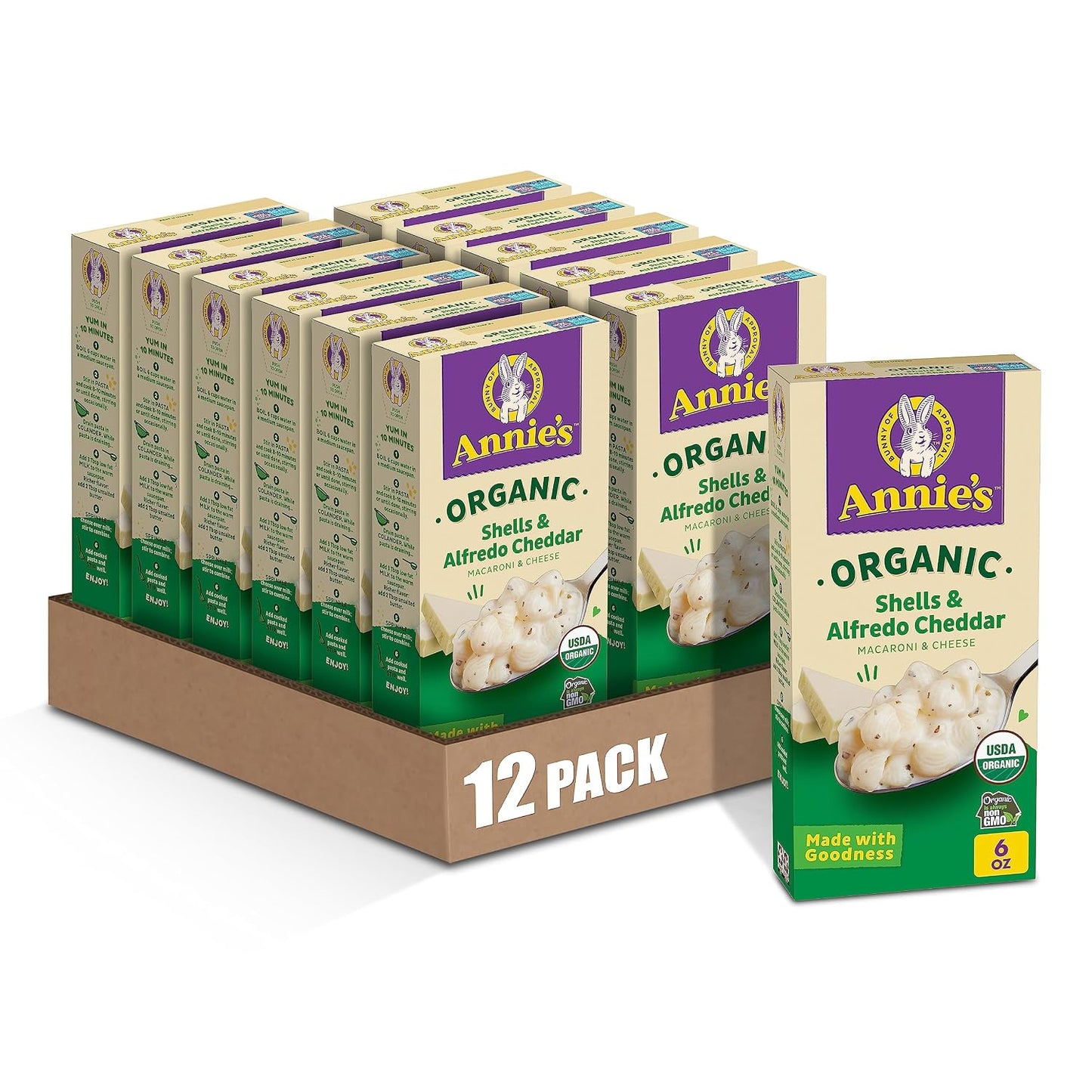 Annie's Organic Grass-Fed Macaroni and Classic Cheddar, 6 oz