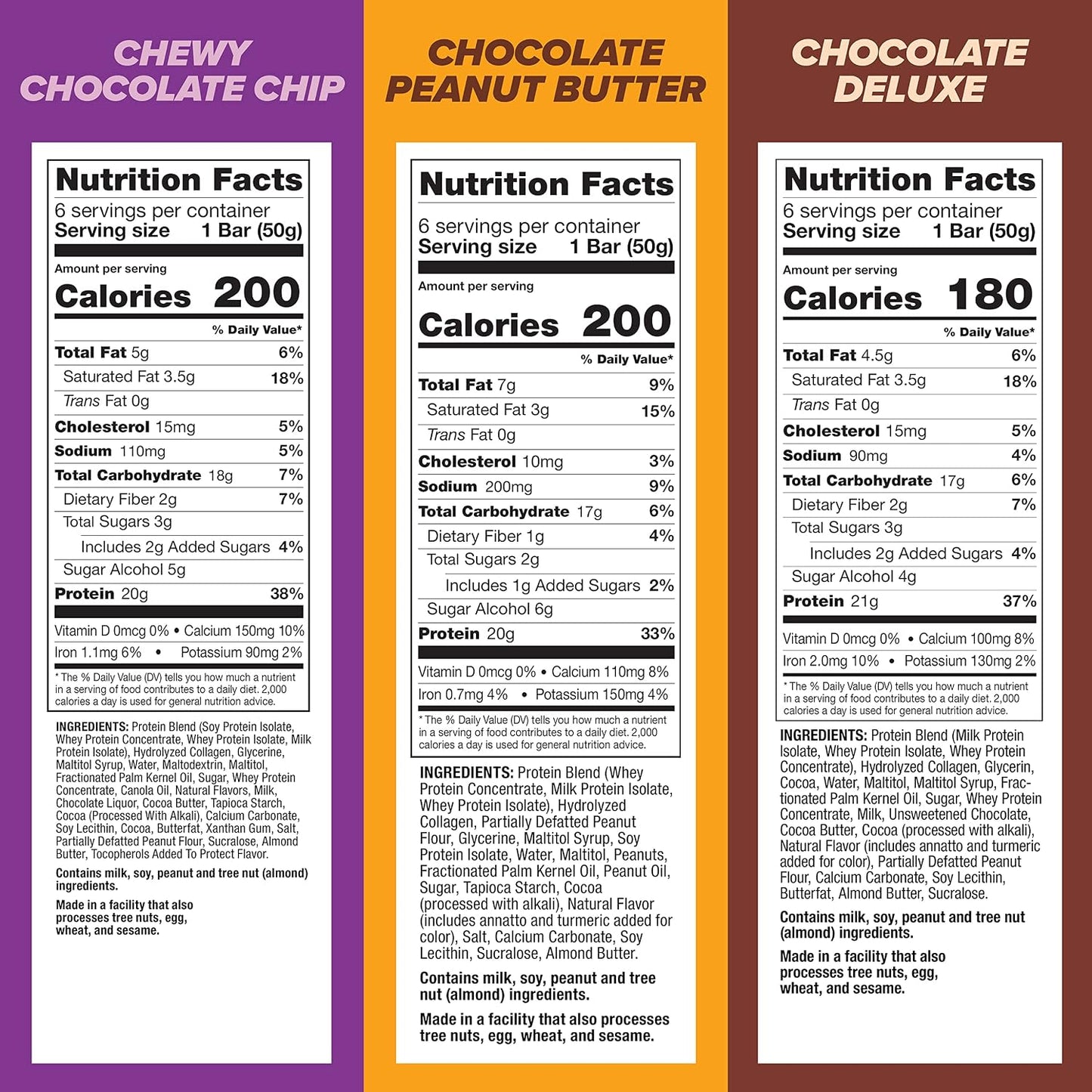 Pure Protein Bars Variety Pack, High Protein, Low Sugar, Gluten Free, 18 Count