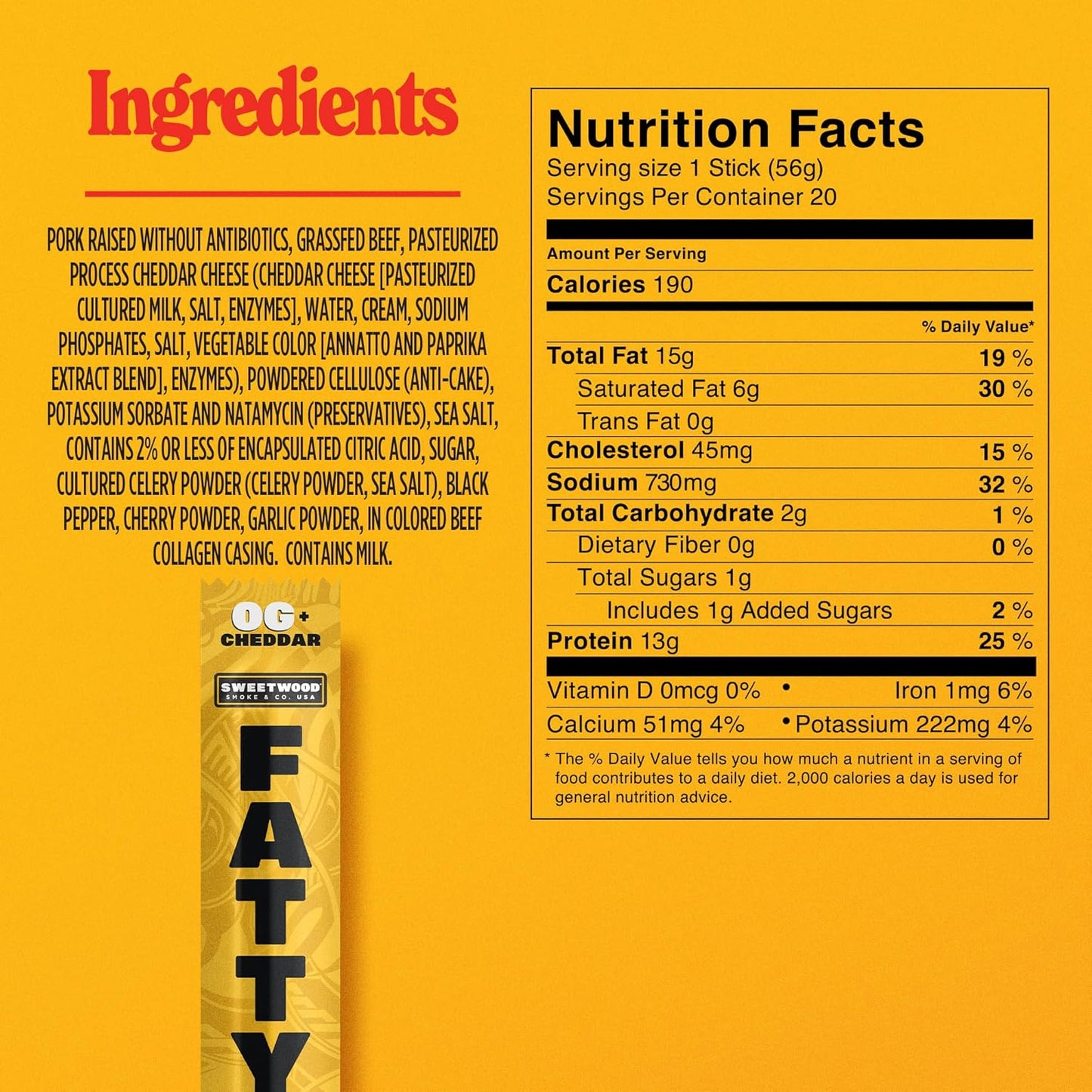 Grass Fed Beef and Pork Meat Sticks, High Protein, 13g Per Stick, 2 oz, Pack of 20