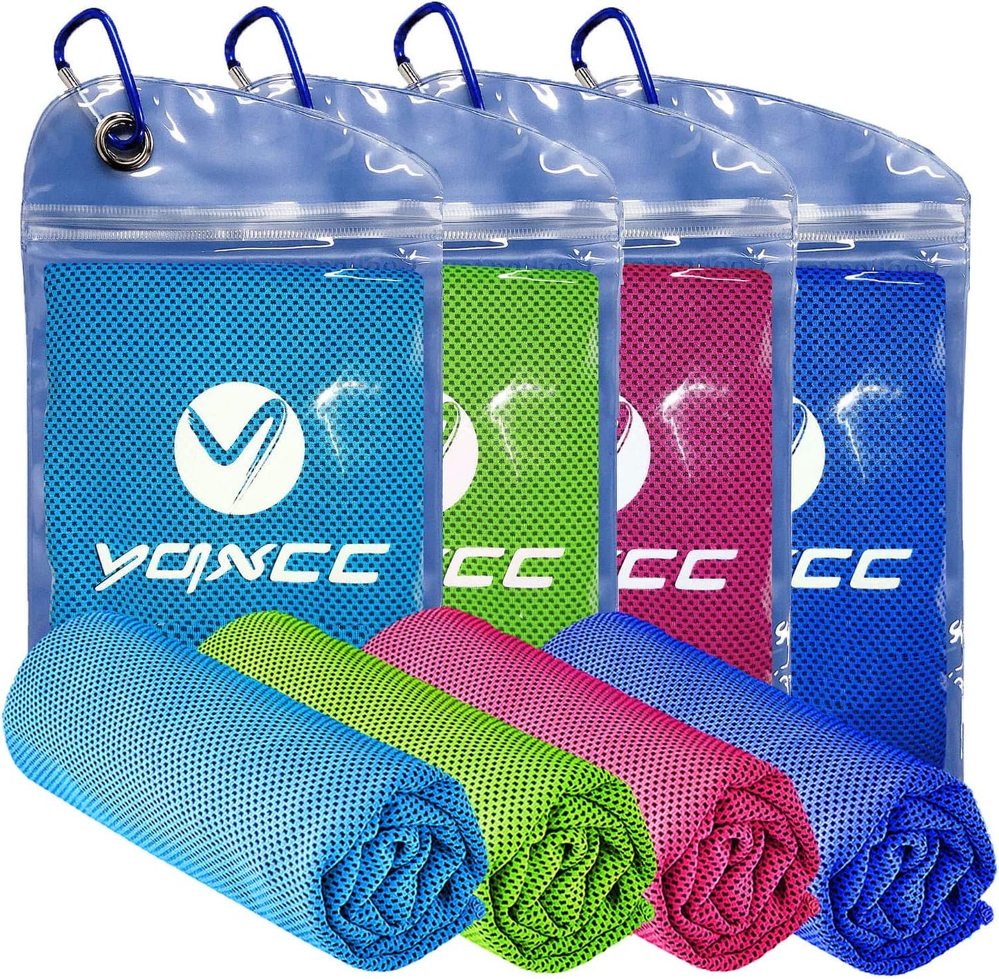 YQXCC Cooling Towels | 4 Pack 47"x12" | Instant Chilling for Workout, Sports & More