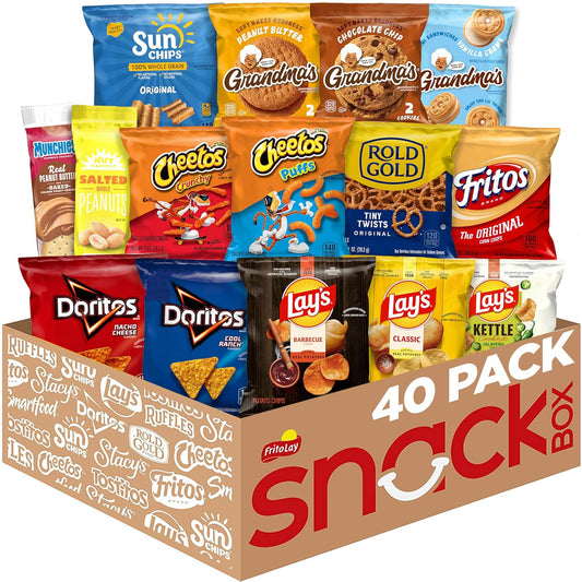 Frito-Lay Ultimate Classic Snacks Package, Variety Assortment of Chips, Cookies, Crackers, and Nuts