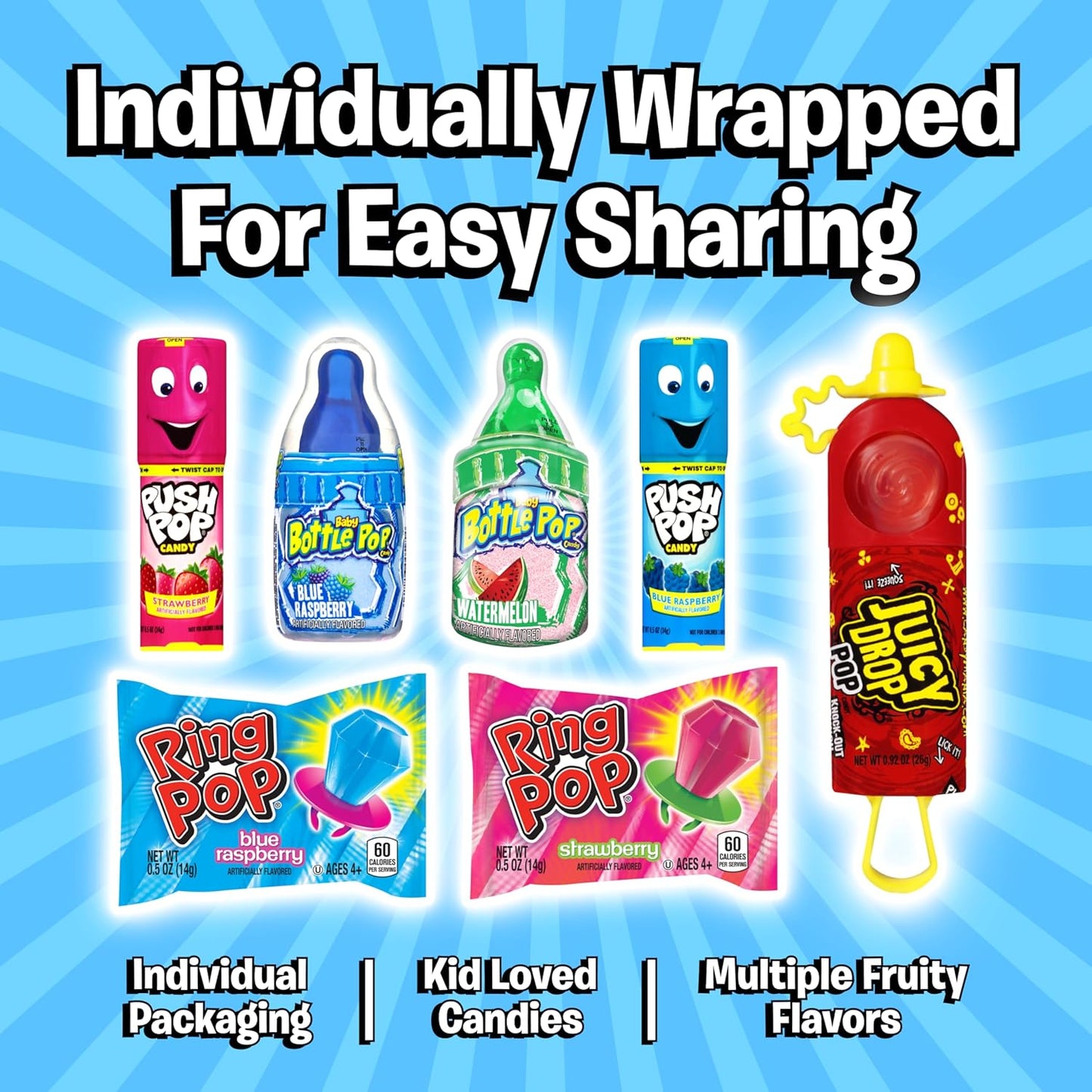 Bulk Assorted Lollipops Variety Pack, 18 Count, Individually Wrapped