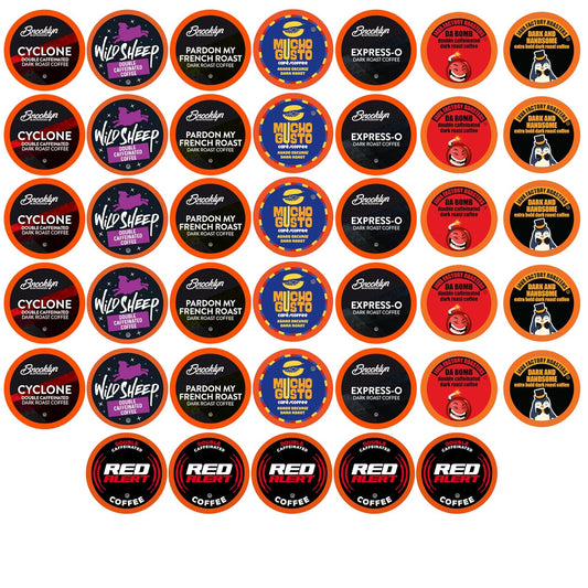 Variety Pack of 40 High Caffeine Coffee Pods for Keurig K Cup Brewers