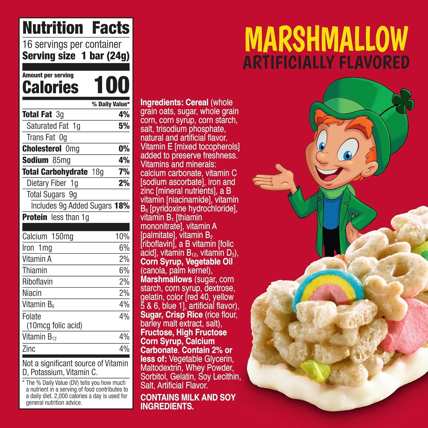 Lucky Charms Cereal Bars, 16 Count, 13.6 oz Value Pack