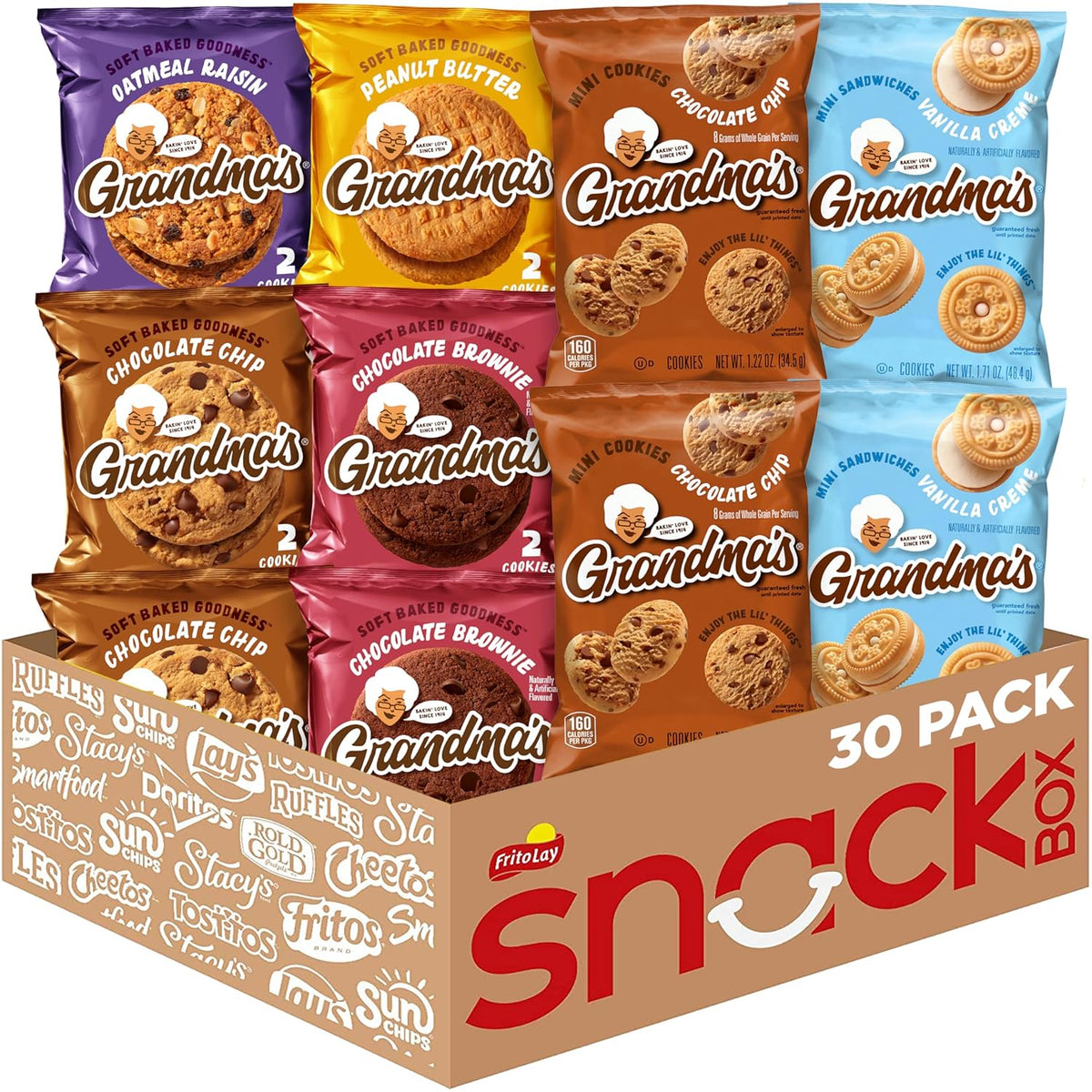 Variety Pack of Grandma's Cookies, 30 Count, Perfect for Snacking