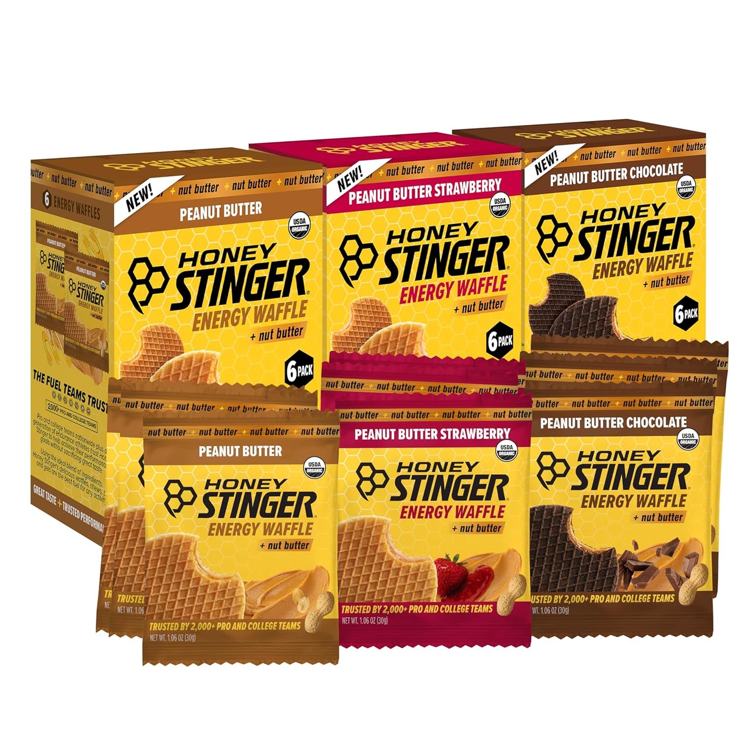 Honey Stinger Organic Chocolate Waffle, Energy Stroopwafel for Exercise, Endurance and Performance, Sports Nutrition for Home & Gym, Pre and Post Workout, 16.96 Ounces (Pack of 16)