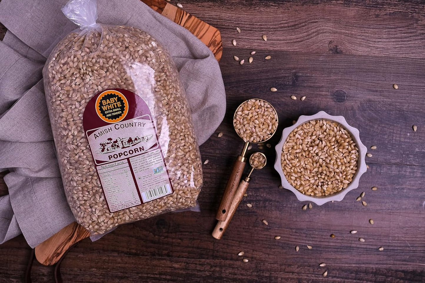 Baby White Popcorn Kernels - 6 lb Bag - Non-GMO and Gluten Free