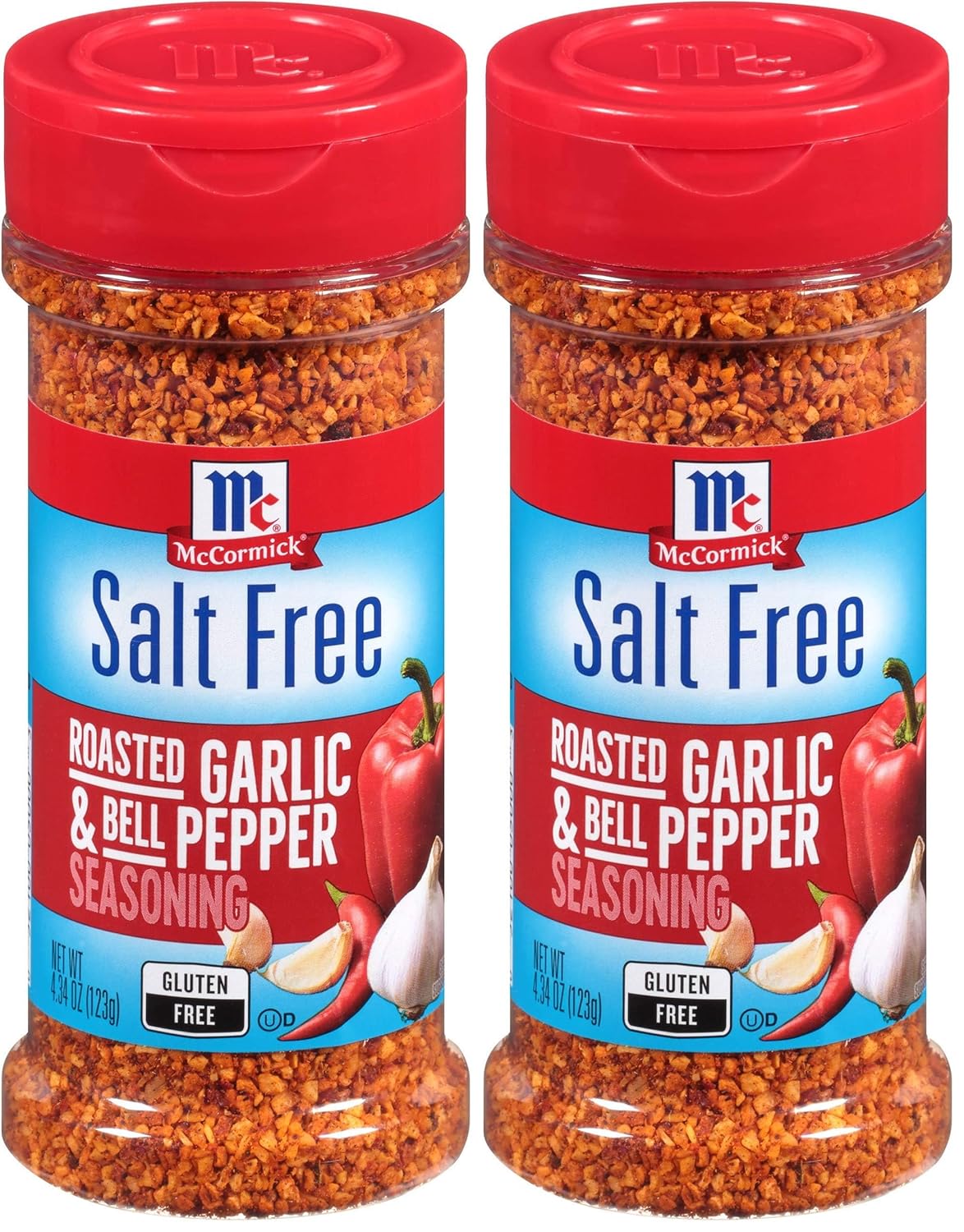 McCormick Salt-Free Roasted Garlic & Bell Pepper Seasoning, 4.34 oz, Flavorful Blend for Low-Sodium Meals