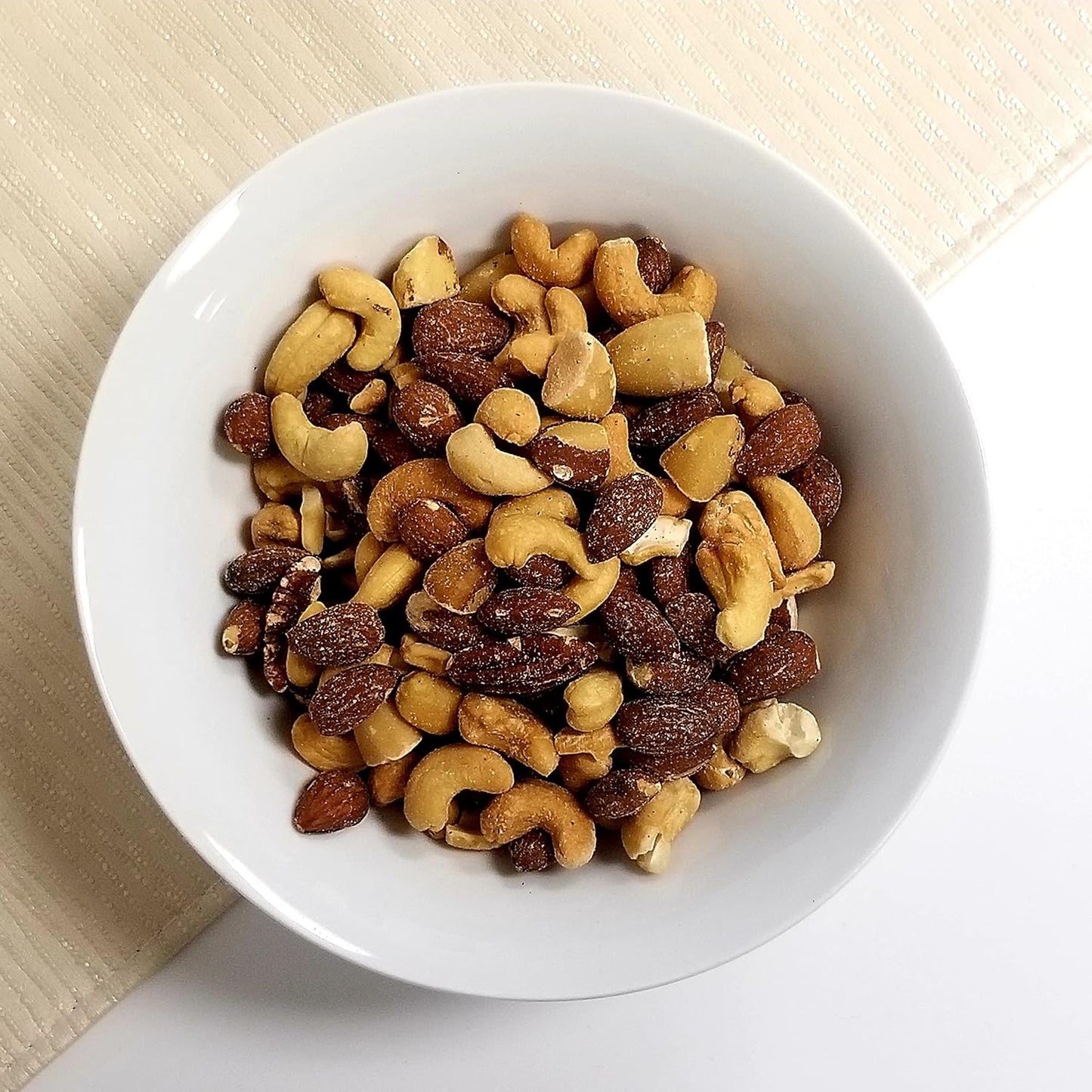 Mixed Nuts Deluxe - Roasted & Salted Variety Snack Mix with Cashews, Almonds, Brazil Nuts, Pecans, Hazelnuts in 32 oz Reusable Container