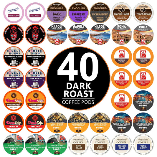 Dark Roast Coffee Pod Variety Pack for Keurig K Cups Coffee Makers