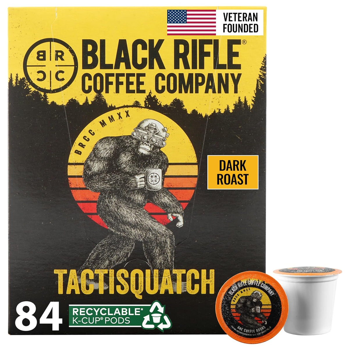 Black Rifle Coffee Company Dark Roast Coffee Pods, 100% Arabica, 84 Count