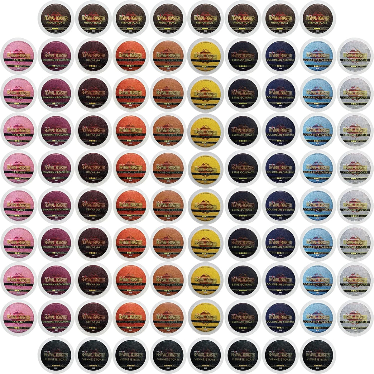 InfuSio Coffee Pods Variety Pack, 96 Count, 12 Crafted Medium & Dark Roast Blends, Compatible with Keurig 2.0 Brewers