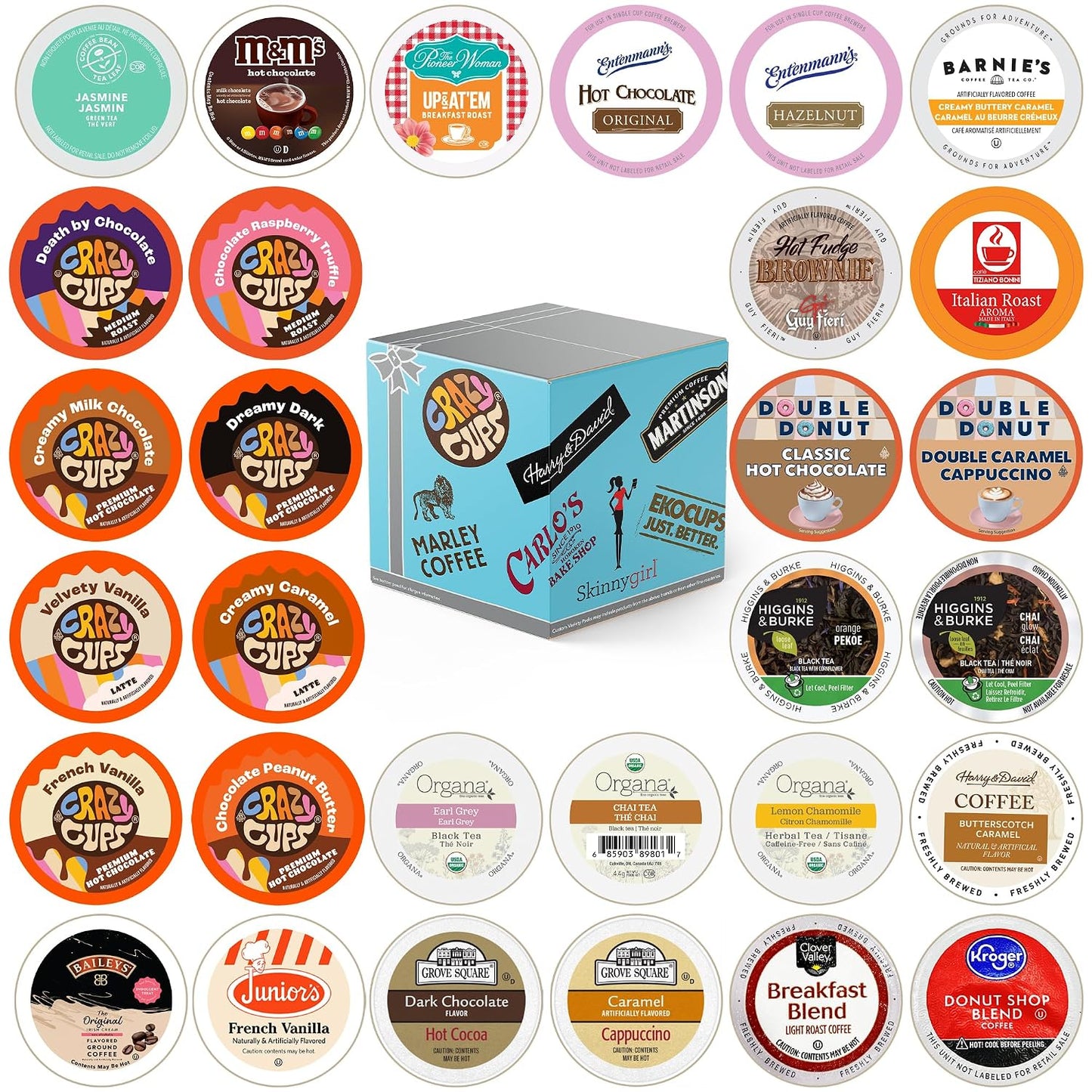 Crazy Cups Flavored Coffee Pods Variety Pack for Keurig K Cups Brewers