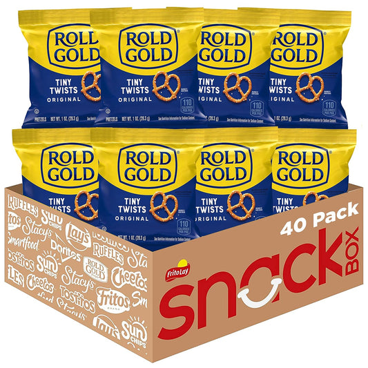 Rold Gold Tiny Twists Pretzels, 1 Ounce Bags, Pack of 40, Baked and Convenient