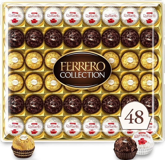 Ferrero Collection, Premium Assorted, Hazelnut, Dark Chocolate and Coconut, 48 Count Premium Treats, 6.1 oz