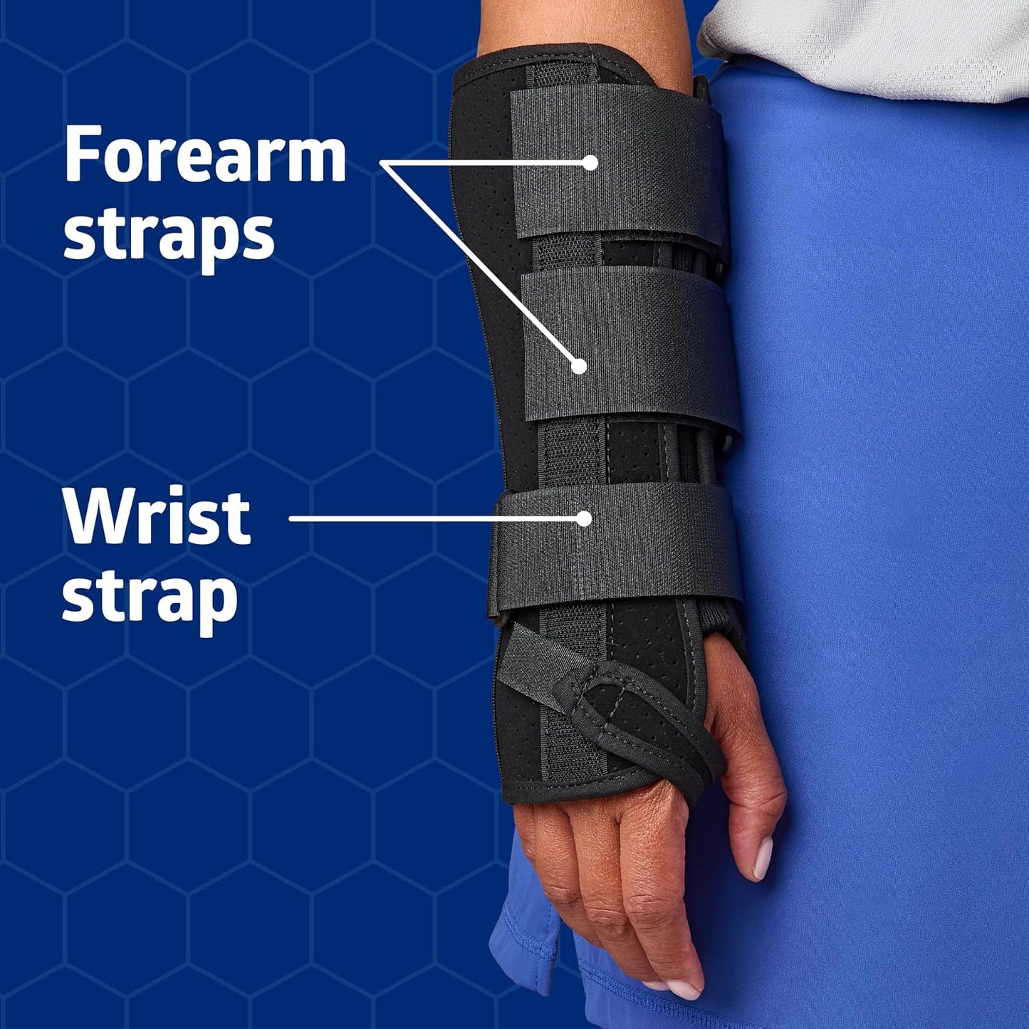 Medline Wrist and Forearm Splints, Medium, 10", Right Arm, for Immobilization and Support