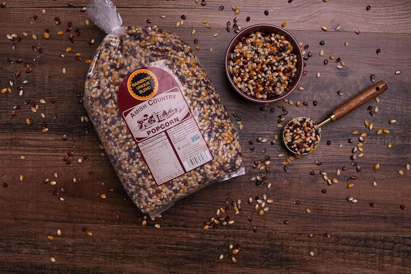 Amish Country Popcorn, 6 lb Bag, Rainbow Popcorn Kernels, Old Fashioned, Non-GMO, Gluten Free