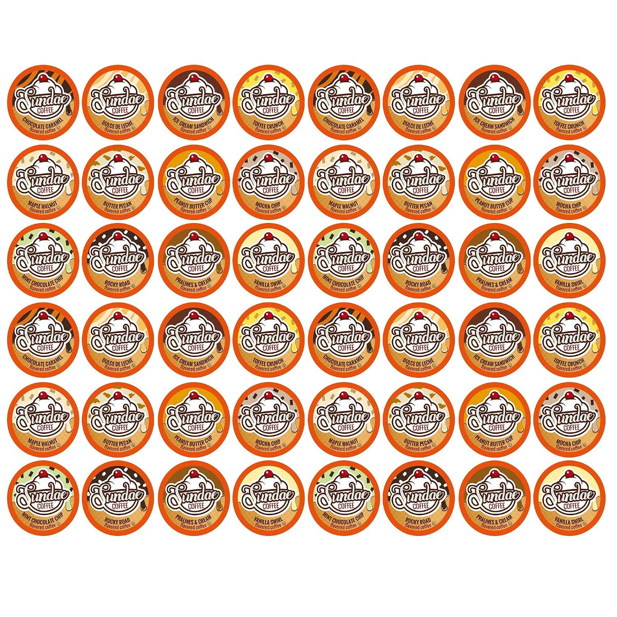 Sundae Ice Cream Flavored Coffee Pods, 48 Count, Compatible with 2.0 Keurig K-Cup Brewer
