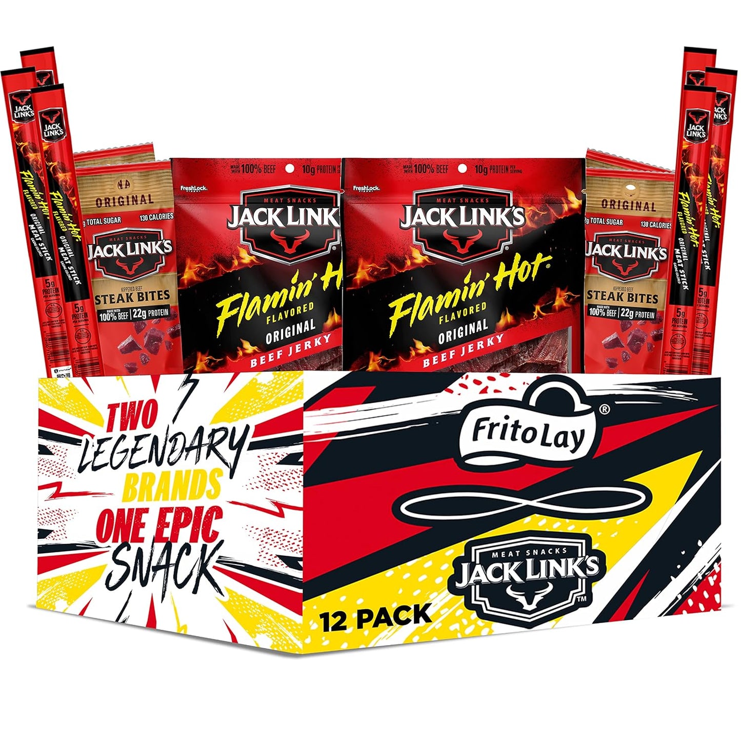 Frito Lay Jack Link's Meat Sticks Flamin' Hot Pack of 20