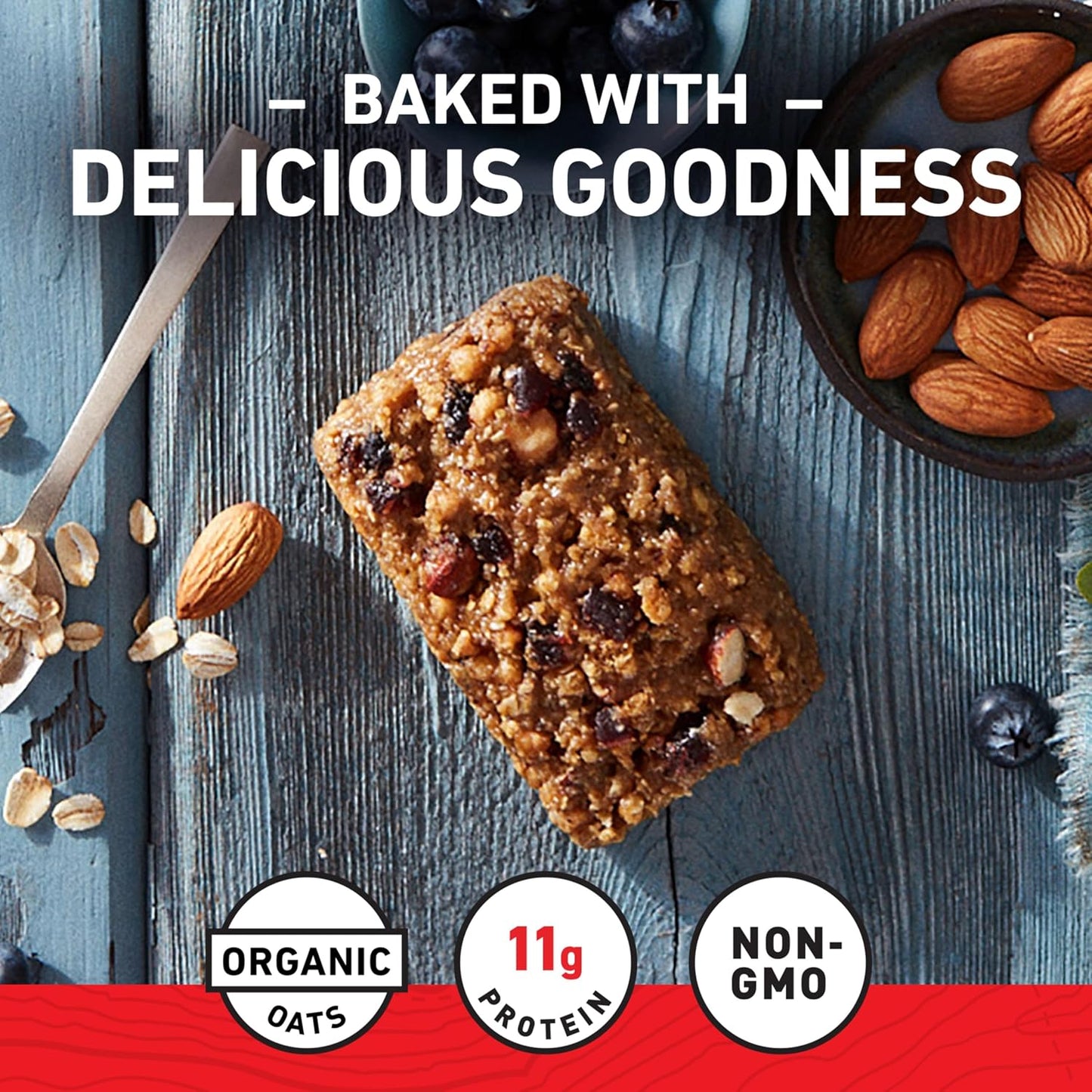CLIF BAR Energy Protein Bars Blueberry Almond Crisp 10 Pack Non GMO