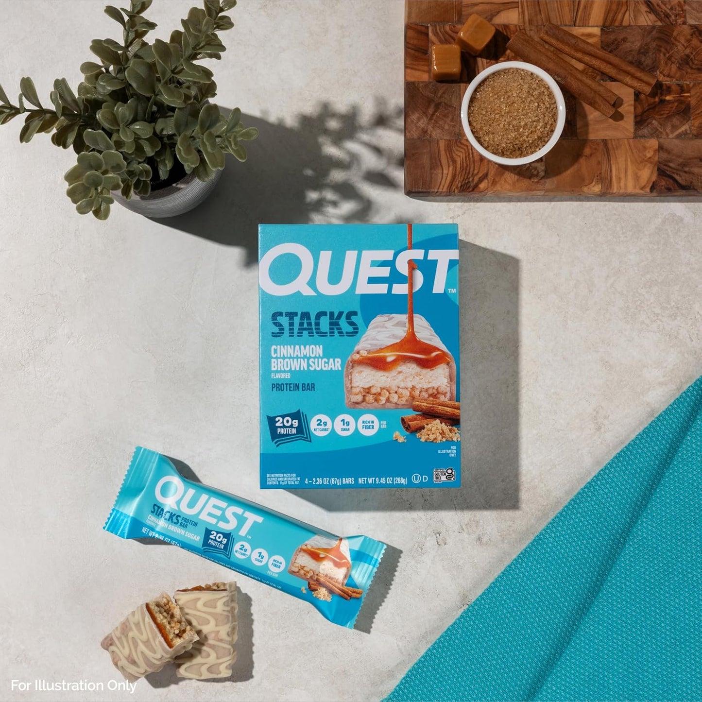 Quest Nutrition Stacks Protein Bars, Cinnamon Brown Sugar, 12 Count