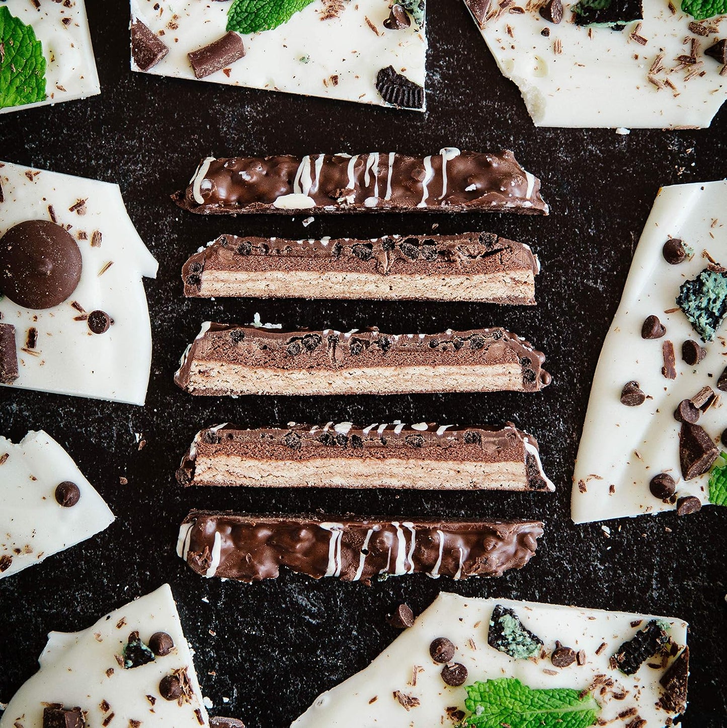 FITCRUNCH Snack Size Protein Bars, 6-Layer Baked, 18 Bars, Mint Chocolate Chip