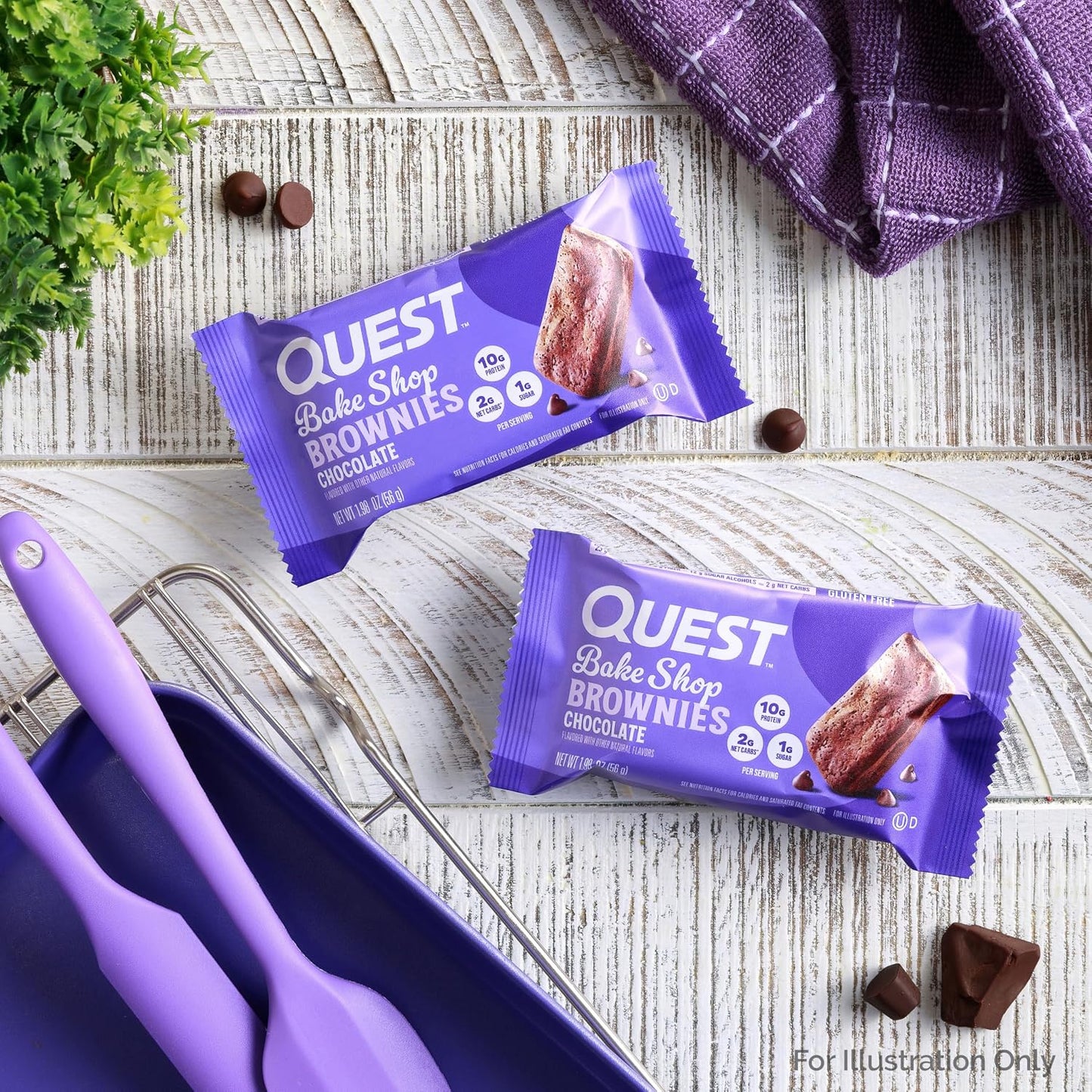 Quest Nutrition Bake Shop Chocolate Brownies 10g Protein 10 Count