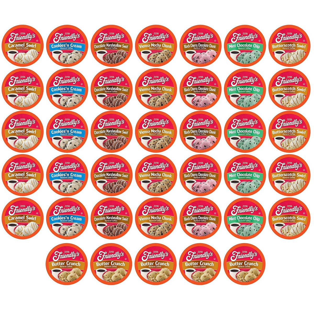 Friendly's Coffee Pods Assorted Flavored Variety Pack Compatible with Keurig K Cup Brewers