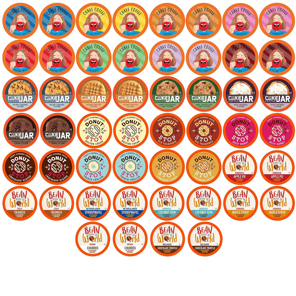 Coffee Pod Variety Packs Flavored Sampler Assorted Compatible with 2.0 K-Cup Brewers Variety Pack 52 Count